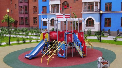 Modern Playground in Apartment Courtyard