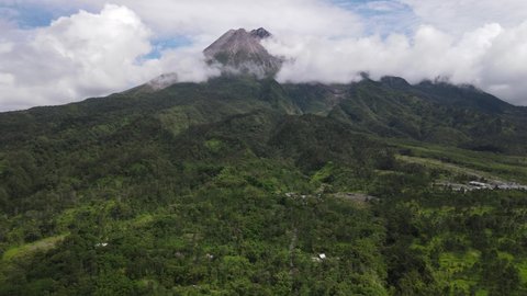 Scenic view in Merapi Mountain, one of popular destination in Yogyakarta, Indonesia. Indonesia Volcano Landscape View