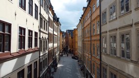 Drone Old Town Stockholm City 4K Ultra HD Sweden Flight 