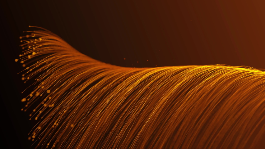 Many YELLOW LINES FORM wave and disappear. Use for background. GLOW PARTICLES orange lines. SPIRAL structures. LIGHTING effects. Animation. Gradient. Futuristic. | Shutterstock HD Video #1071355432