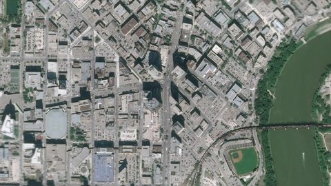 Earth Zoom on Winnipeg City - Canada