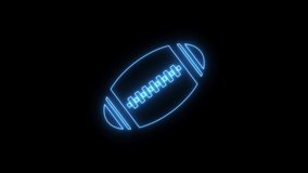 Linear neon animation of blue ball for american football on black background. Motion graphic, 4K video - Powered by Shutterstock - Get 15% off with code: PIKWIZARD15