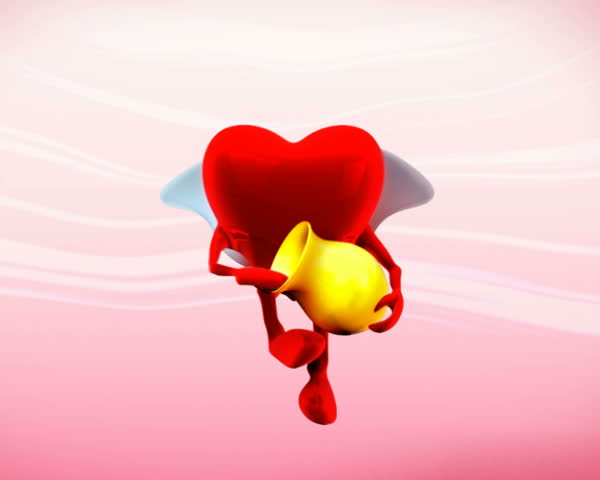 Flying heart, sowing love. Loopable.