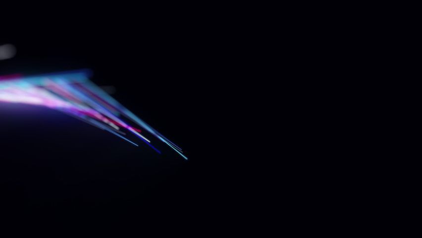 Light Streaks Multicolor moving in space,Networking and Fiber Optics Light on Black Background Royalty-Free Stock Footage #1071377206