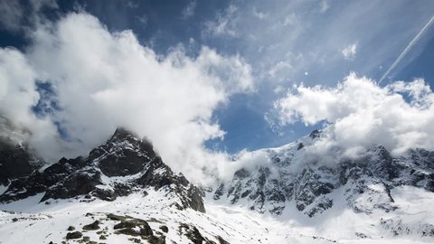 4k timelapse of the amazing matterhorn and surrounding mountains in the Swiss Alps with fantastic cloud formations