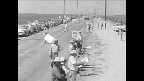 CIRCA 1965 - Cesar Chavez kicks off the Delano grape strike under the National Farm Workers Association in California.