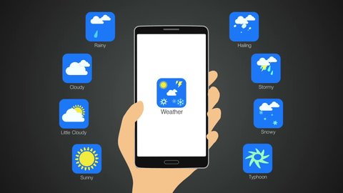 Touching Weather Forecast Application On Stock Footage Video 100 Royalty Free 22919143 Shutterstock