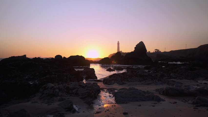 Pescadero Pigeon Point Light House at sunset, California 03.
