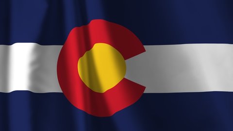 Flag of the Colorado State waving in the wind. Background. A series of "Flags of the United States of America"