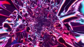 Flying through an abstract neon organic tunnel. Production quality Seamless loop in 4k resolution, 30 FPS.