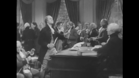 CIRCA 1950s - Arguments between state representatives leads to the writing of the American Constitution in 1787 (as depicted in 1954).