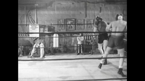 CIRCA 1944 - In this drama film an aspiring heavyweight knocks out an opponent during a training session, impressing a coach.