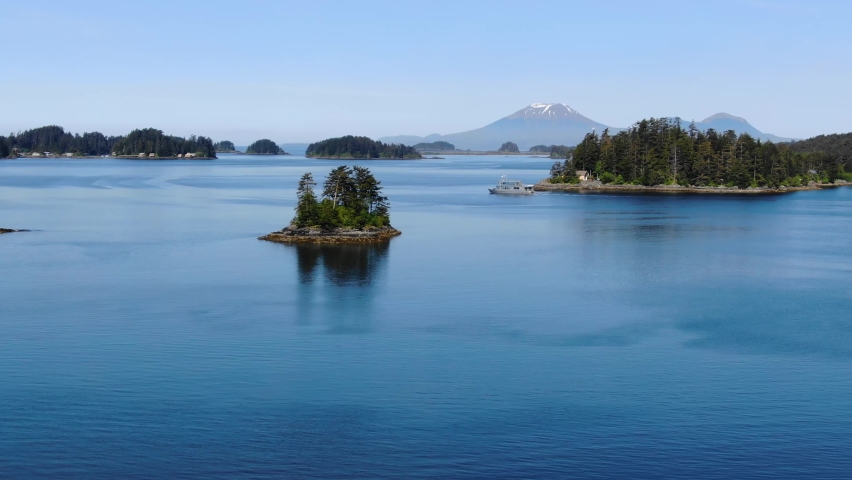 Ferry boat cruising through large body of water