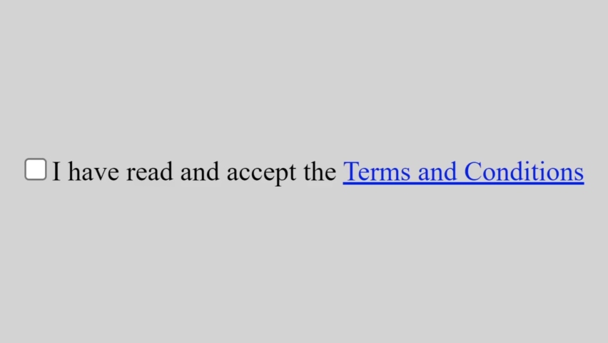 Accept terms and conditions. Accept terms and conditions