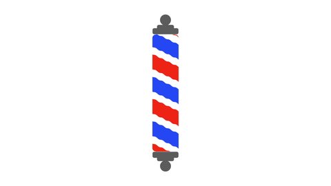 Colourful Sine Barbershop Pole Animation on White Background and Green Screen Seamless Loops