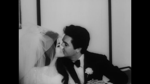 CIRCA 1967 - Elvis and Priscilla Presley get married in Las Vegas, Nevada.