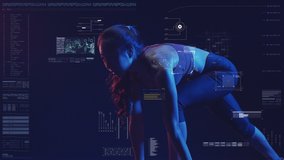 Exercise run work out sport digital technology, Asian woman using smart watch tracking sport health body score graph chart data analysis, futuristic hi tech technology future healthy lifestyle. - Powered by Shutterstock - Get 15% off with code: PIKWIZARD15