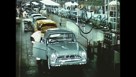 CIRCA 1963 - Japan's automotive industry is highlighted.
