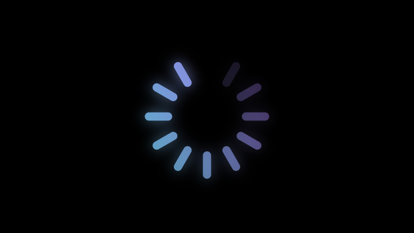 Loading animation. Loading neon  circles icon on black background 4k video Royalty-Free Stock Footage #1071467587
