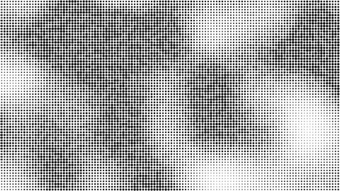 black and white halftone dotted gradient animation background, monochrome pop cartoon comic dots motion pattern
