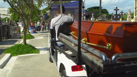 Rio de Janeiro , Brazil - 03 15 2021: Outdoor funeral procession during the COVID19 pandemic