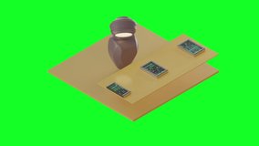 Isometric 3D render on Green background. Ai Machine Learning Robot training by the conveyor belt. Data validation for blockchain. Futuristic artificial intelligence CGI data mining or even censorship. - Powered by Shutterstock - Get 15% off with code: PIKWIZARD15