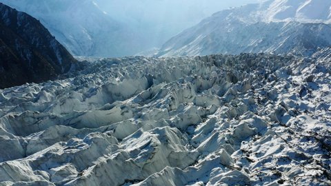 Aerial View Of Raikot Glacier On Nanga Parbat, Himalayas In Pakistan.