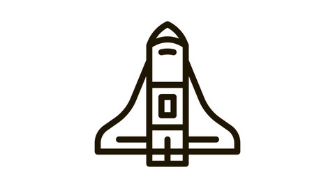 Space Shuttle Spaceship Icon Animation