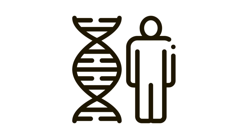 Black line DNA symbol icon isolated on white background. 4K Video motion graphic animation. Signs & Symbols Videos | Creative... 