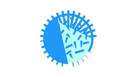 unhealthy bacteria color icon animation