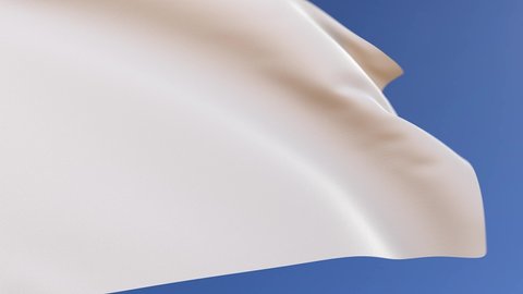 3D White Flag Waving in the Wind