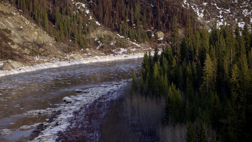 Spring breakup of the Hay River in the NWT.