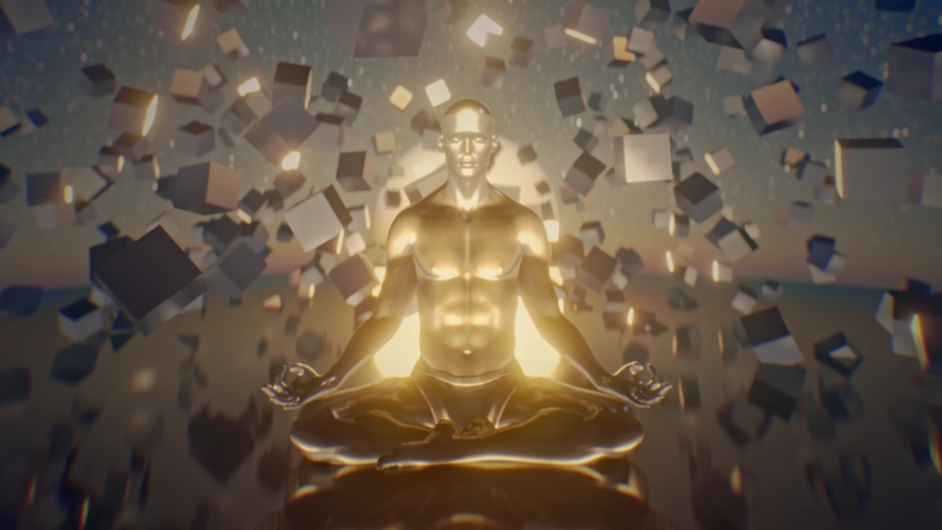 Meditation, mindfulness animated background illustraion.