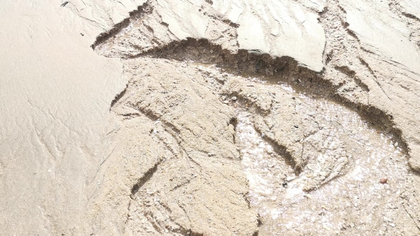 beach erosion due to sea water flowing.
