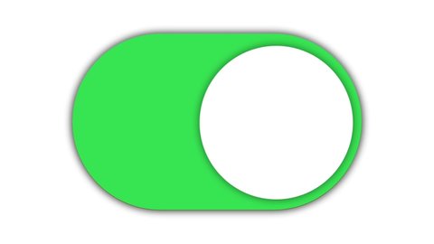 Button switch turn on and turn off, Green and Red button, Green screen, Animation 