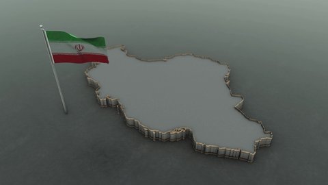 3D animation of the map of iran
