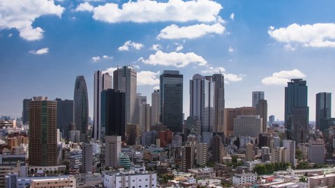 Time Lapse of the incredible skyline of Shinjuku in Tokyo Japan