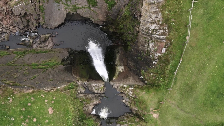 Spekes Mill Mouth Waterfall and Pool, North Devon, Top Down Descending Approach