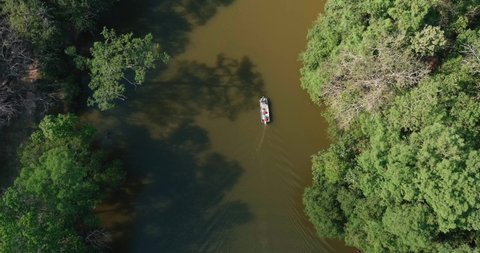 4k aerial of large lake in Houston located near the Lake Houston dam