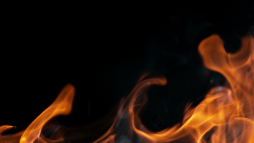 Super slow motion of flames isolated on black background | Shutterstock HD Video #1071623455