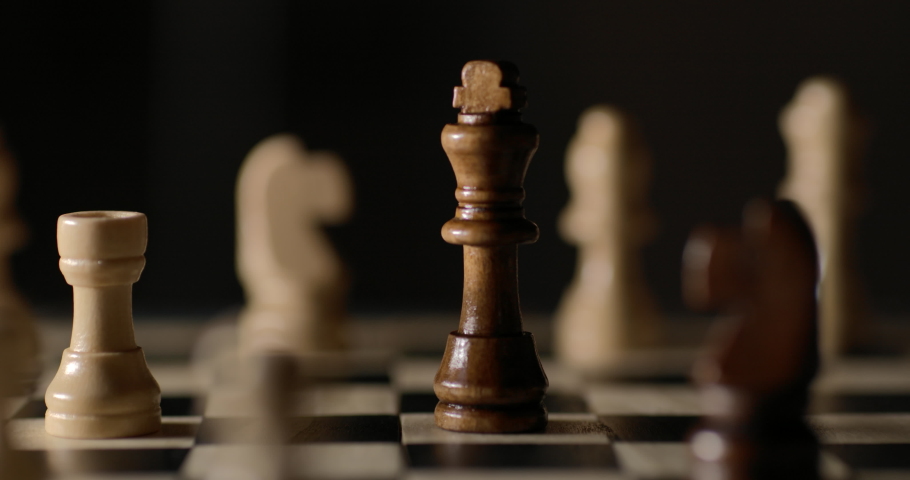 Game of Chess. Close Up of Hand Confident Businessman Playing Chess Game to Development Analysis Strategy Plan, Leader and Teamwork Concept for Success. Business Solutions, Success Strategy. Royalty-Free Stock Footage #1071629065