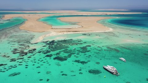 Yachts and Tawila island, Red sea, Egypt