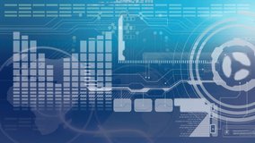 Animation of scope scanning and data processing on blue screen. global connections and digital interface concept digitally generated video. - Powered by Shutterstock - Get 15% off with code: PIKWIZARD15