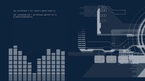 Animation of statistics recording and data processing on dark blue background. global connections and digital interface concept digitally generated video. - Powered by Shutterstock - Get 15% off with code: PIKWIZARD15