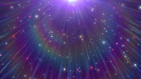 [4K]Rainbow-colored light and shining particles from heaven