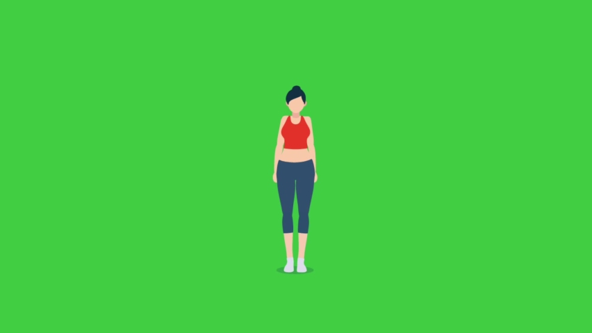 Green screen illustration of female sports animation