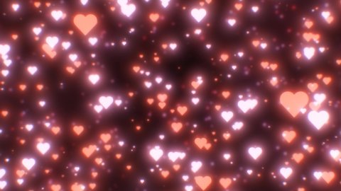 Love Heart Shape Valentine Romantic Abstract Bokeh Particles Glow - 4K Seamless VJ Loop Motion Background Animation