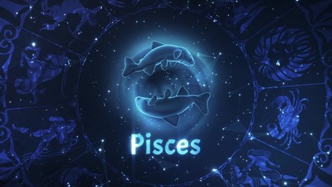 Pisces Zodiac Horoscope Sign 3D Animation Astrology