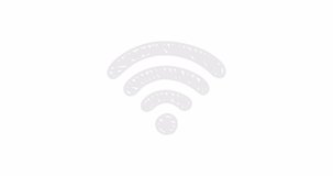 Wi-Fi zone animation. Hand-drawn icon. Wireless Internet. 4K. Alpha channel.
