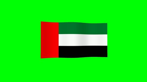 United Emirates Arab flag waving on green screen